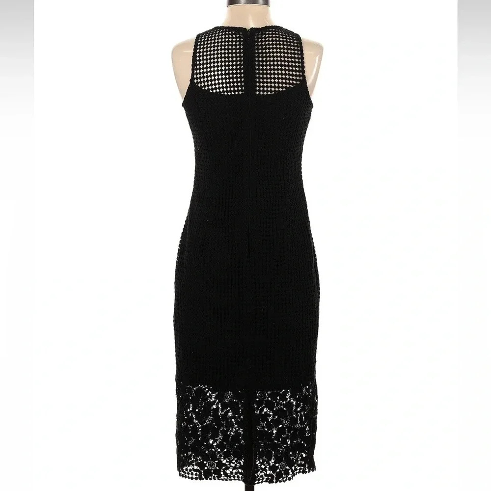 White House Black Market Black Chic Crochet Lace Whimsigoth Midi Dress Size 2 - Picture 5 of 11